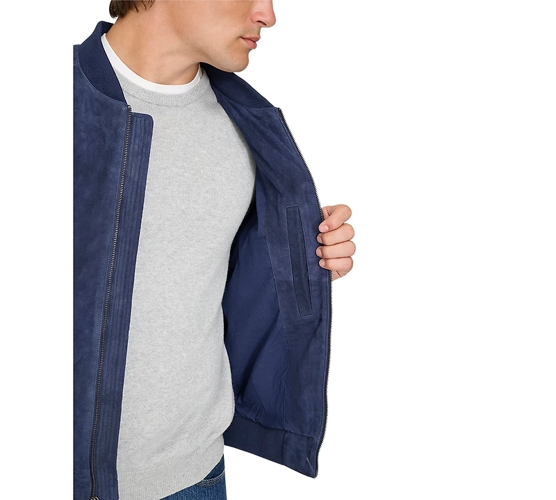 Cole Haan Men's Suede Varsity Jacket