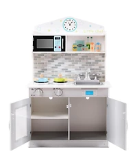 Gymax Kids Wooden Pretend Cooking Playset Cookware Play Set Kitchen Toys Gift