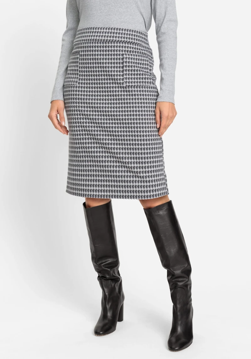 Olsen Women's Houndstooth Pull-On Skirt