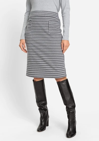 Olsen Women's Houndstooth Pull-On Skirt