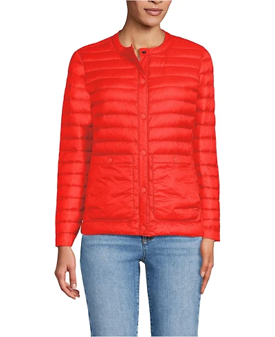 Lands' End Women's Wanderweight Collarless Packable Down Jacket