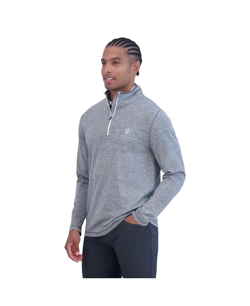 Ben Sherman Men's Seamless Knit Quarter Zip Sweatshirt
