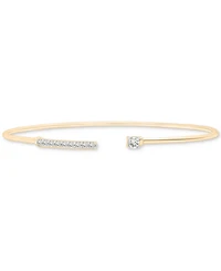 Wrapped Diamond Wire Cuff Bangle Bracelet (1/4 ct. t.w.) in 14k Gold, Created for Macy's