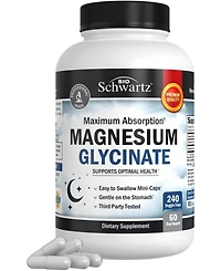 BioSchwartz Magnesium Glycinate 500mg Capsules | Maximum Absorption Magnesium Supplement | 240ct