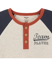 Gerber Toddler Boys Henley Shirt and Joggers, 2-Piece Set