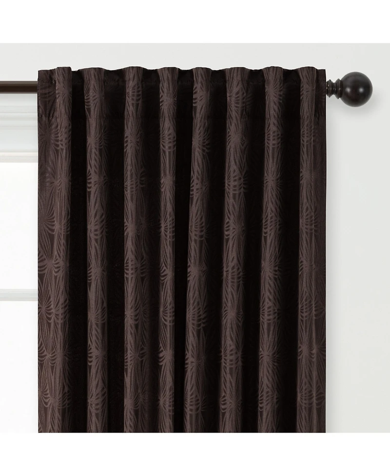 Chanasya Premium 2-Panel Classy Embossed Leaf Textured Curtains - Back Tab