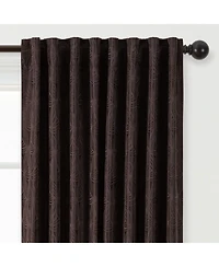 Chanasya Premium 2-Panel Classy Embossed Leaf Textured Curtains - Back Tab