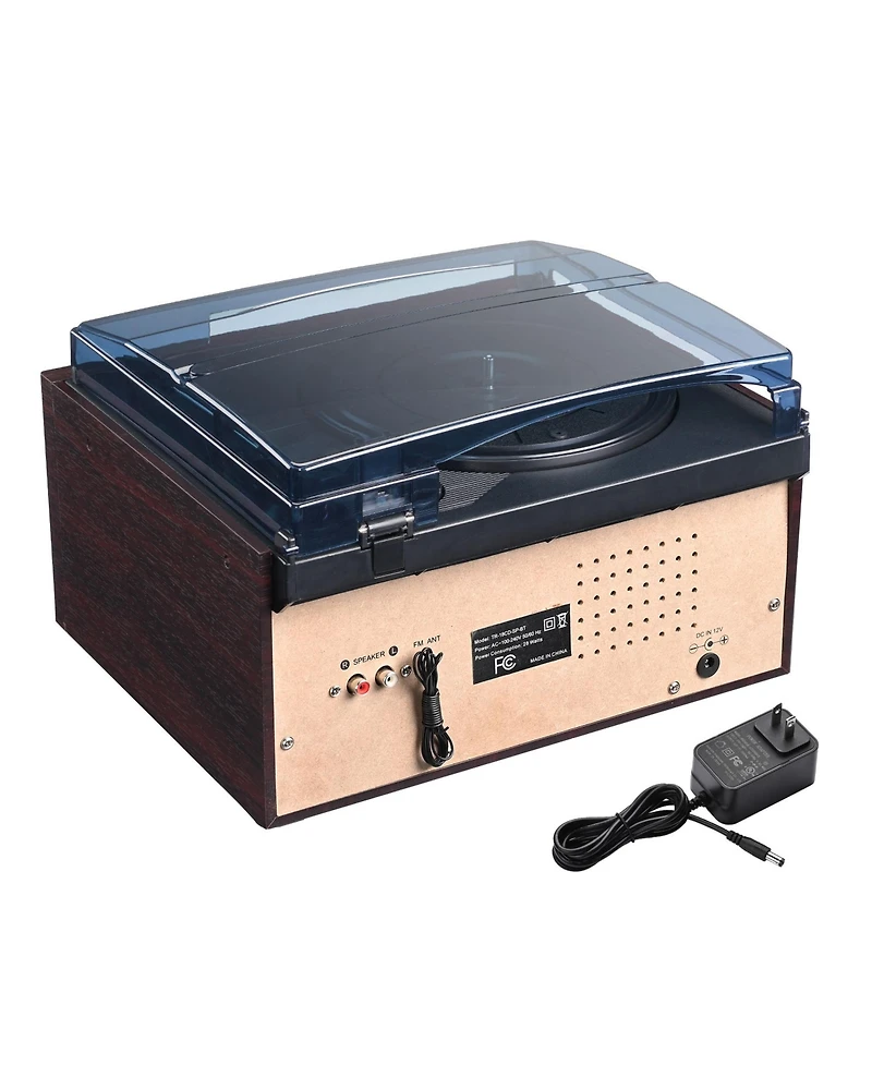 Yescom Vinyl Record Player with Speakers Turntable Bluetooth Tape Cassette Cd Player Retro