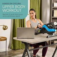 LifePro Under Desk Bike Pedal Exerciser with Resistance Bands, Arm and Leg Mini Stationary Bike, Desk Workout, Fitness App Compatible