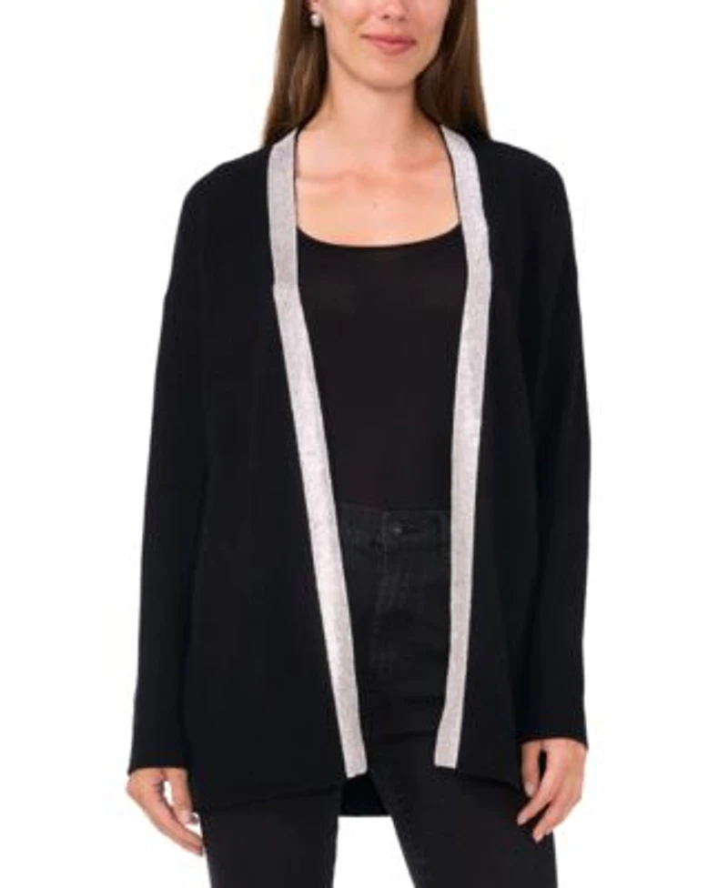 Vince Camuto Womens Open Front Rhinestone Trim Cardigan Xxs 3x