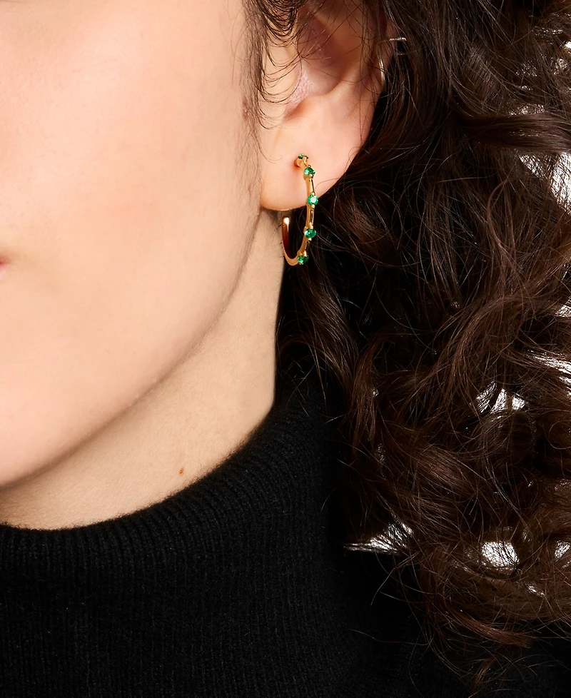 kate spade new york Gold-Tone Hint of Shimmer Small Hoop Earrings, 1"