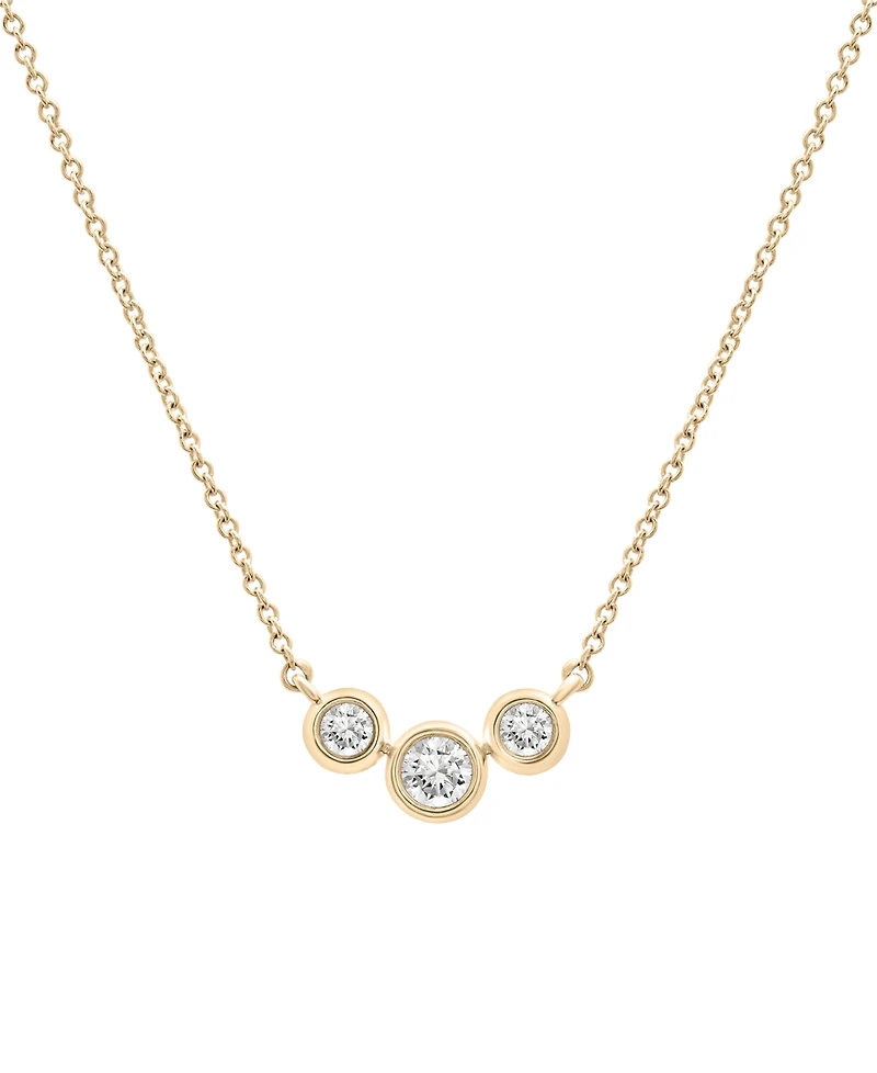Wrapped Diamond Triple Bezel 17" Pendant Necklace (1/4 ct. t.w.) in 10k Gold, Created for Macy's