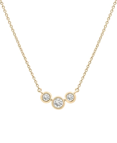 Wrapped Diamond Triple Bezel 17" Pendant Necklace (1/4 ct. t.w.) in 10k Gold, Created for Macy's