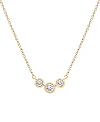 Wrapped Diamond Triple Bezel 17" Pendant Necklace (1/4 ct. t.w.) in 10k Gold, Created for Macy's