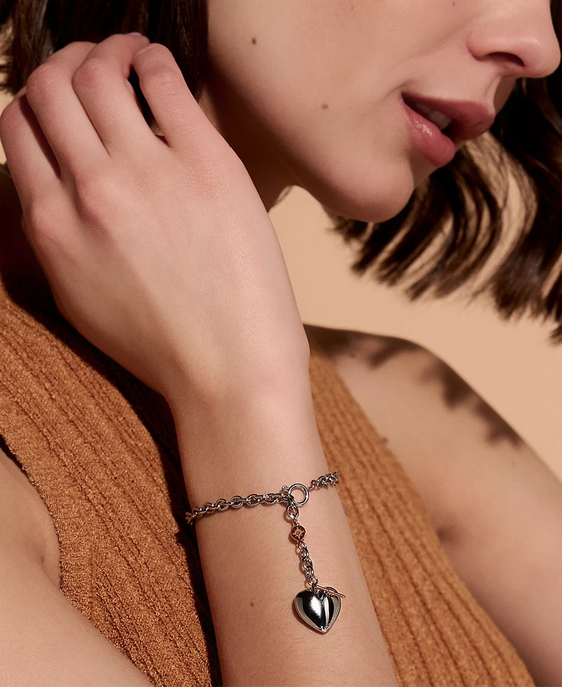 Olivia Burton Silver-Tone Knot Heart Bracelet