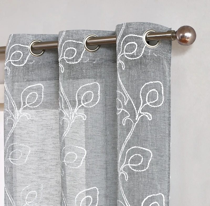 Dainty Home Stella Linen Look 76" W x 108" L Grommet Window Panel Set