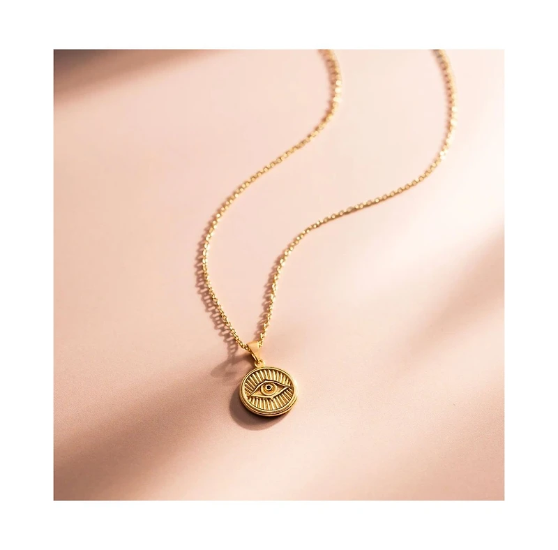 Vincero Women's Evil Eye Necklace in Sterling Silver with 15.5" Chain and Extender