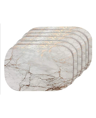 Dainty Home Marble Cork Place Mats, Washable Placemats , 12" x 18" Set of 6, Heat Resistant Placemats, Non Slip, Table Mat, for Kitch