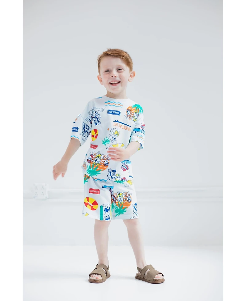 Paw Patrol Big Boys French Terry T-Shirt and Shorts Outfit Set