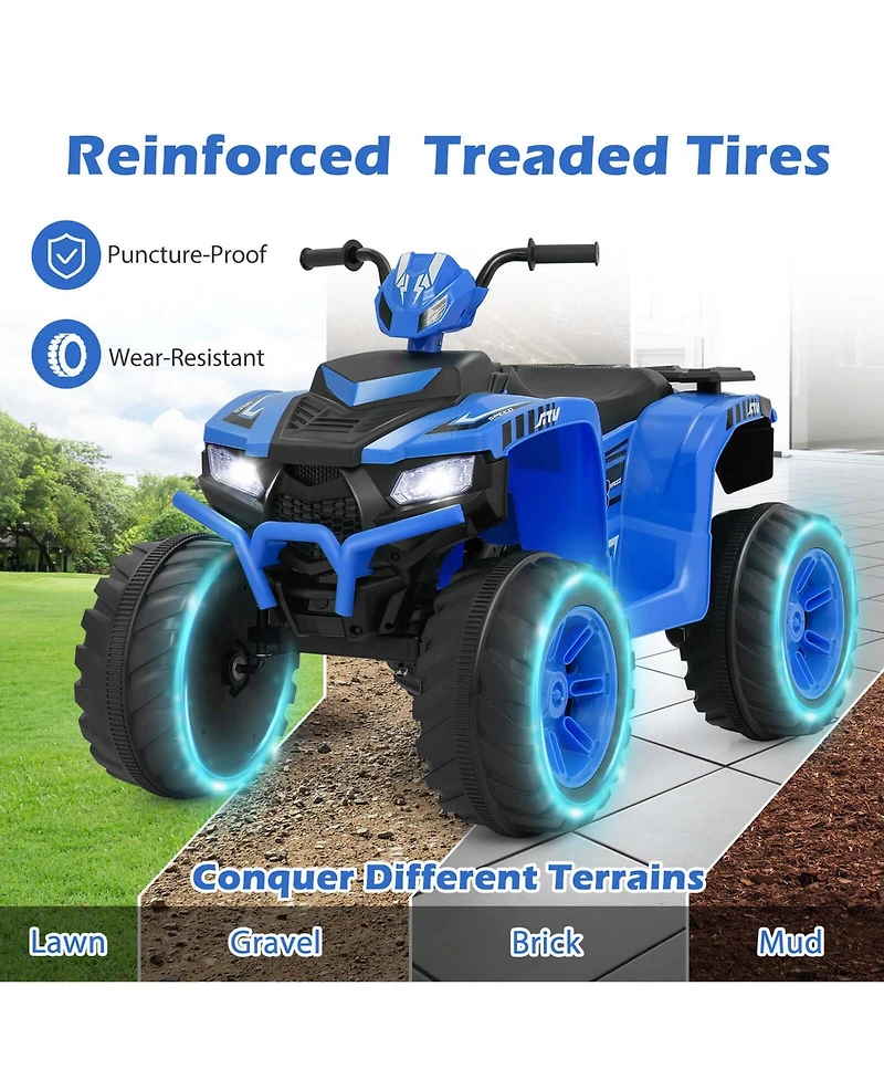 24V Kids Ride-On Electric Atv 4-Wheeler Quad Car with Wireless Connection