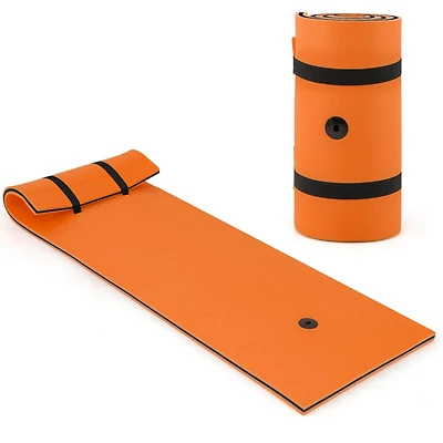3-Layer Tear-Resistant Foam Floating Pad Island Water Sports Relaxing Orange