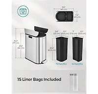 Slickblue Garbage Can with Wing Lids for Easy Access and Convenient Waste Management
