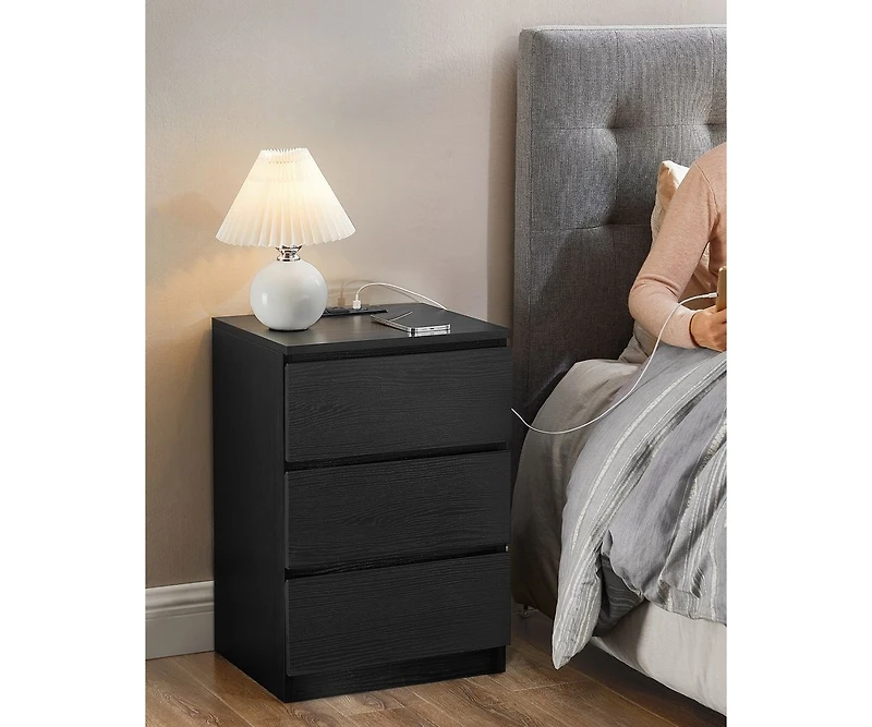Slickblue Nightstand with Charging Station for Convenient Power Access and Sleek Design