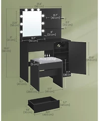 Slickblue Vanity Desk with Mirror and Lights for Elegant Beauty and Efficient Grooming