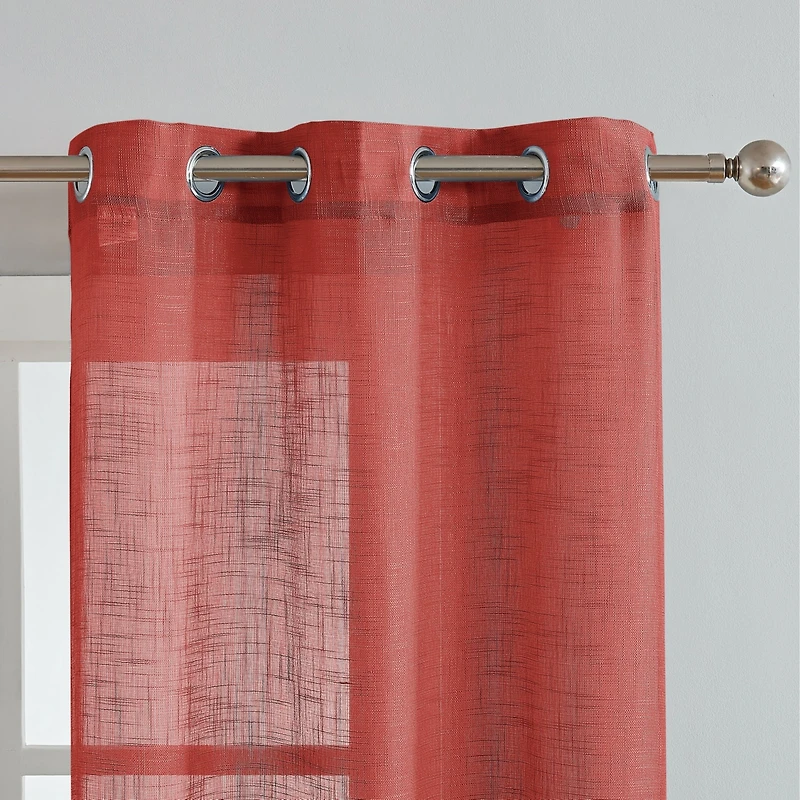 Hannah Linen Textured Light Filtering Window Panel Set, 76" W x 84" L