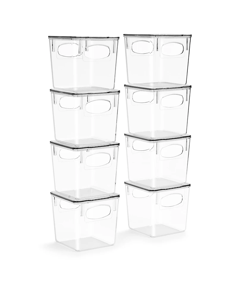 Sorbus Clear Small Plastic Storage Bins - for Kitchen Organization and Storage, Pantry, Fridge, Cabinets (8 Pack)