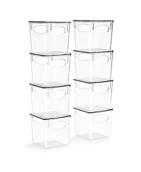 Sorbus Clear Small Plastic Storage Bins - for Kitchen Organization and Storage, Pantry, Fridge, Cabinets (8 Pack)