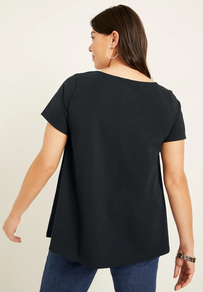June + Vie Women's Short-Sleeve Swing One Only Tunic