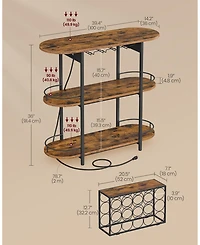Slickblue Bar Cabinet with Led Lights and Power Outlets