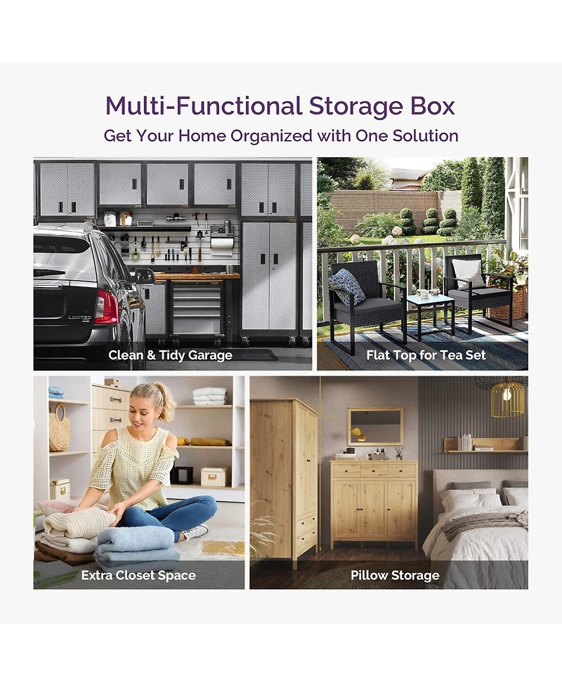 Sersper 48 Gallon Outdoor Patio Deck Storage Box Floor Decor