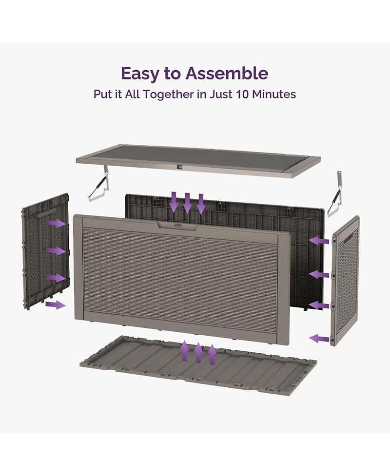 Sersper 100 Gallon Outdoor Patio Deck Storage Box Floor Decor