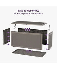 Sersper 100 Gallon Outdoor Patio Deck Storage Box Floor Decor