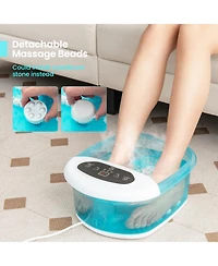 Vebreda Foot Spa Massager Tub with Removable Pedicure Stone and Massage Beads-Turquoise