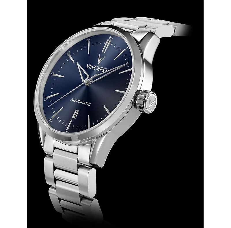 Vincero Stealth Icon Automatic Watch with Seiko Movement & H-Shaped Steel Bracelet