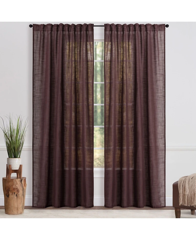 Chanasya Premium 2-Panel Soft Textured Semi Sheer Curtains for Window Living Room Bedroom Kitchen Office