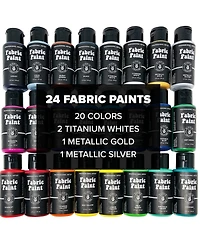 Hippie Crafter Fabric Paint Set 24 Colors
