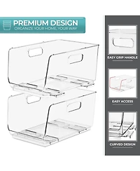Sorbus Stackable Storage Bins Open Front - Clear Stackable Storage Bins