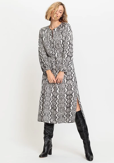 Olsen Women's Snake Print Midi Tunic Dress