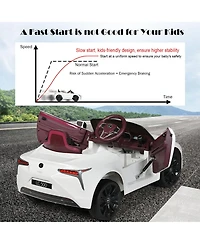 Gymax 12V Licensed Lexus LC500 Kids Ride On Car w/ MP3 Remote Control White