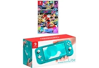 Nintendo Switch Lite Turquoise Bundle With Mario Kart 8 Deluxe Game