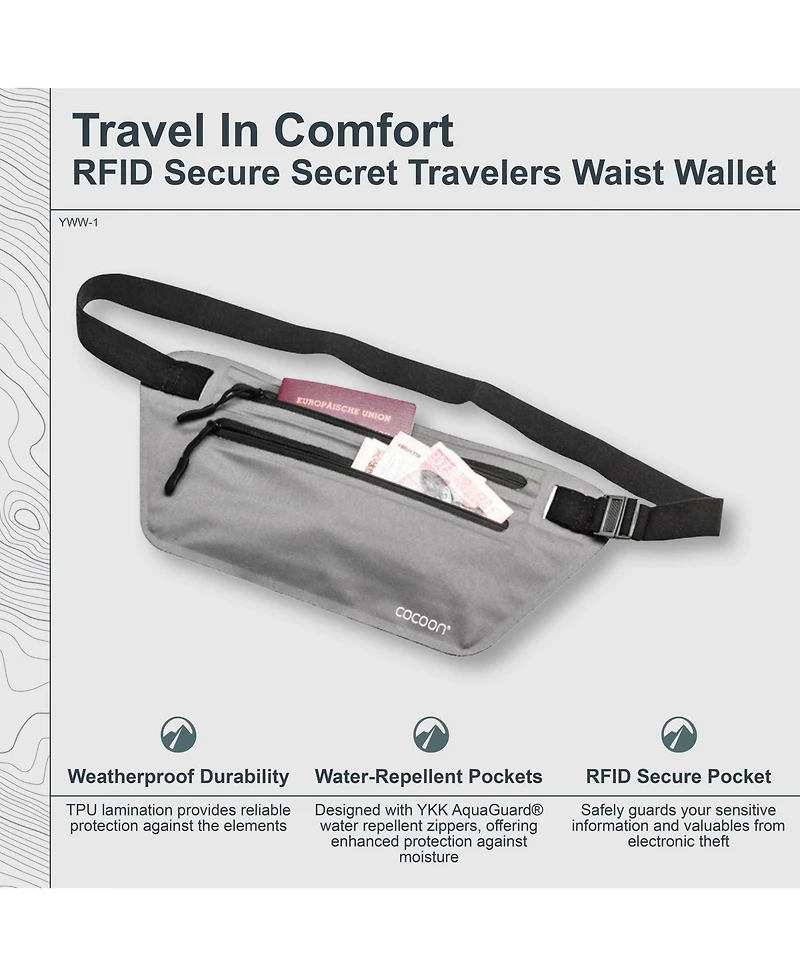 Cocoon - Premium - Rfid Secure Secret Travelers Waist Wallet