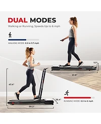Pacer Dual Mode Walking/Running Treadmill with 6-Level Auto Incline, Remote Control & Exclusive SunnyFit App Bluetooth Connectivity