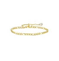 Hollywood Sensation Classic Gold Figaro Chain Bracelet