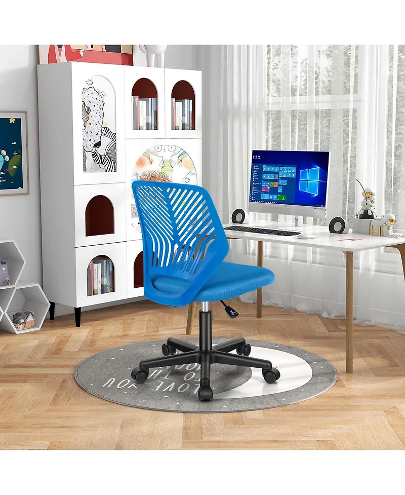 Height-adjustable Ergonomic Kids Desk Chair with Universal Casters Working