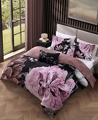 Bebejan Midnight Meadow Bedding 100% Cotton 5 Piece Queen Size Reversible Comforter Set