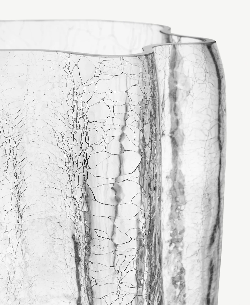 Kosta Boda 15'' Crackle Crystal Glass Vase